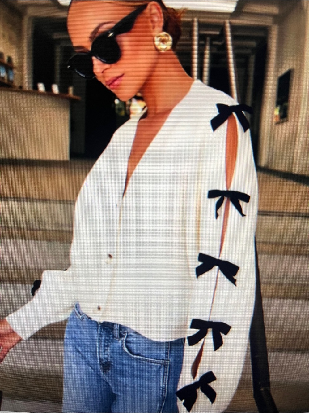 Vici Sweet Darling Bow Embellished Cardigan Sweater